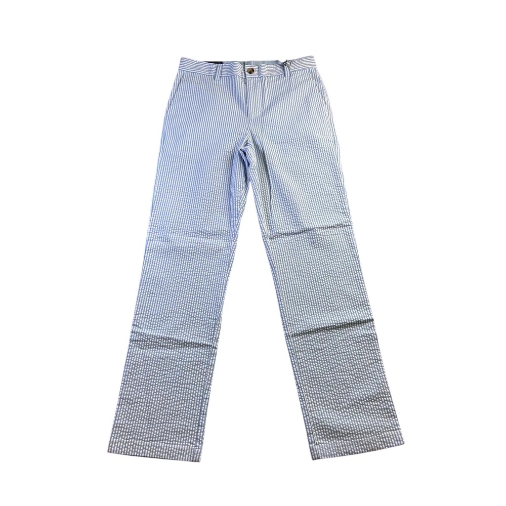 Vineyard Vines Boys Seersucker Breaker Pants Blue White Stripe Size 18 NWT